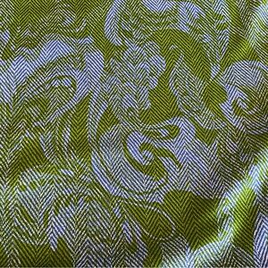Vintage Sewing Fabric Material Polyester Net Stretchy Paisley Green Blue